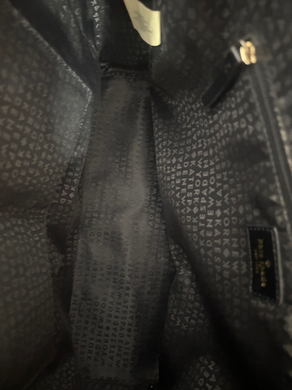 kate spade Black Leather Structured Tote with Gold Accents - Picture 8 of 9